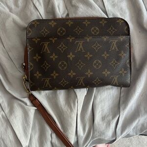Louis Vuitton Brown Monogram Wristlet Clutch